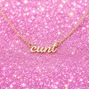 18K Gold Plated “C*nt” Nameplate Necklace | Bold Statement Jewelry | Bestie Gift